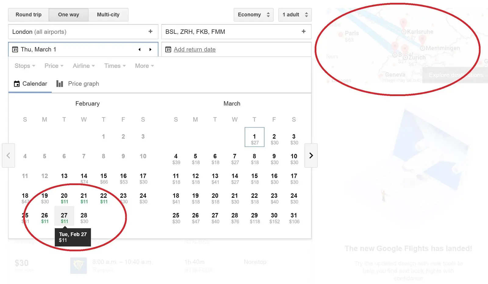 Google Flights is an excellent tool to find discounted dates between two locations