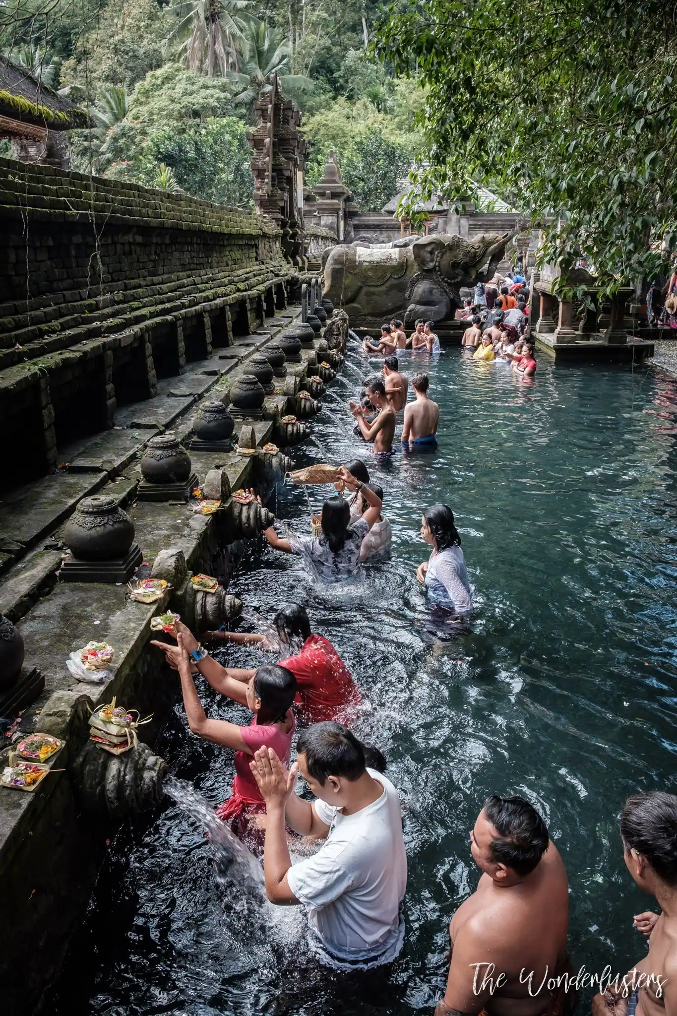 Holy water purification pools at Tirta Empul temple