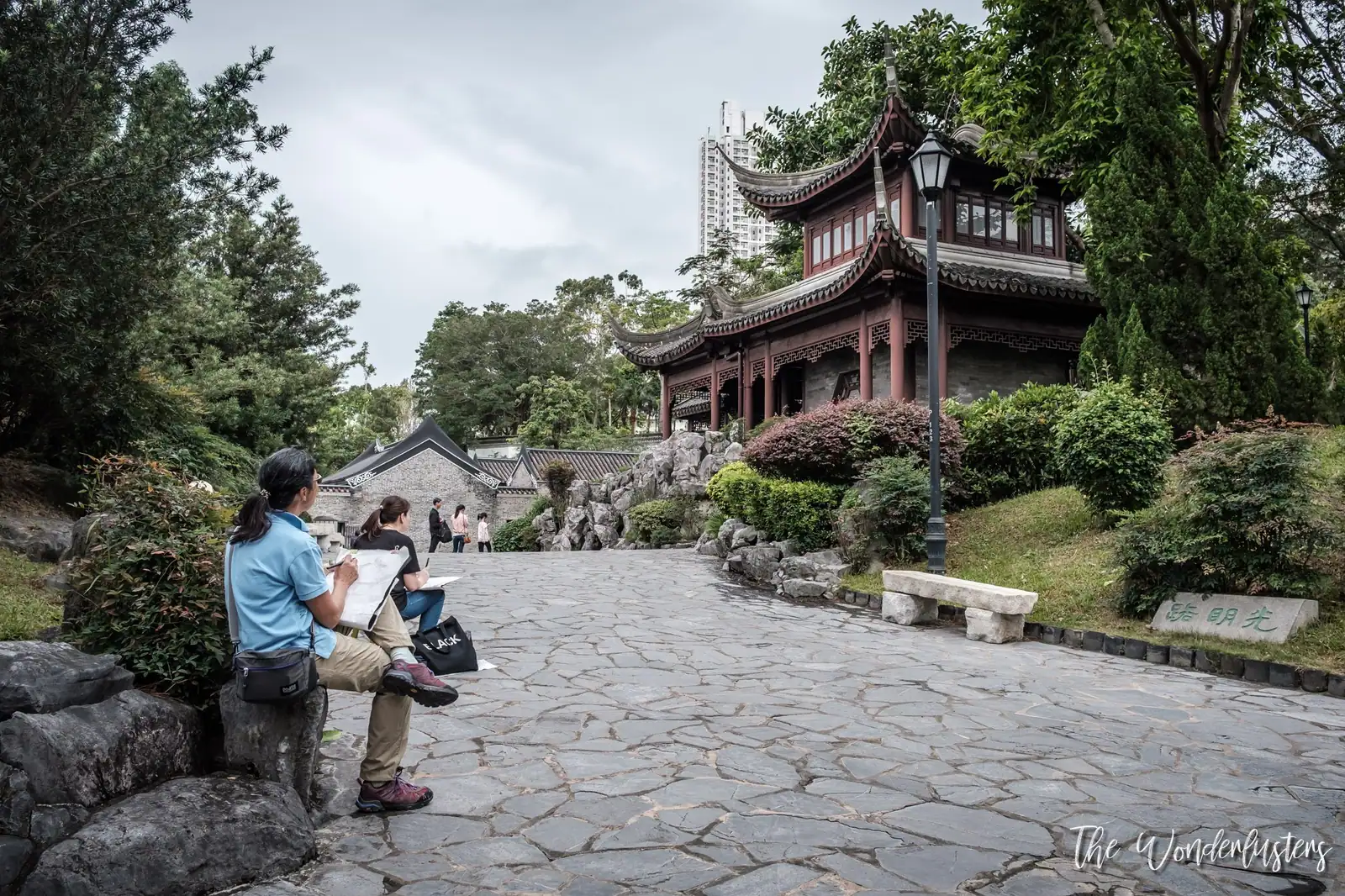 Pond and gardens in Kowloon Walled City Park