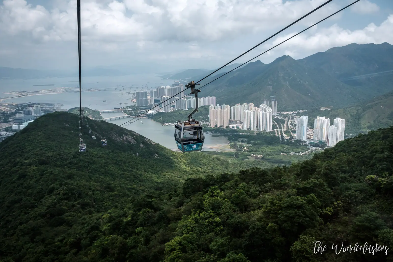 Ngong Ping 360 cable car above Lantau Island