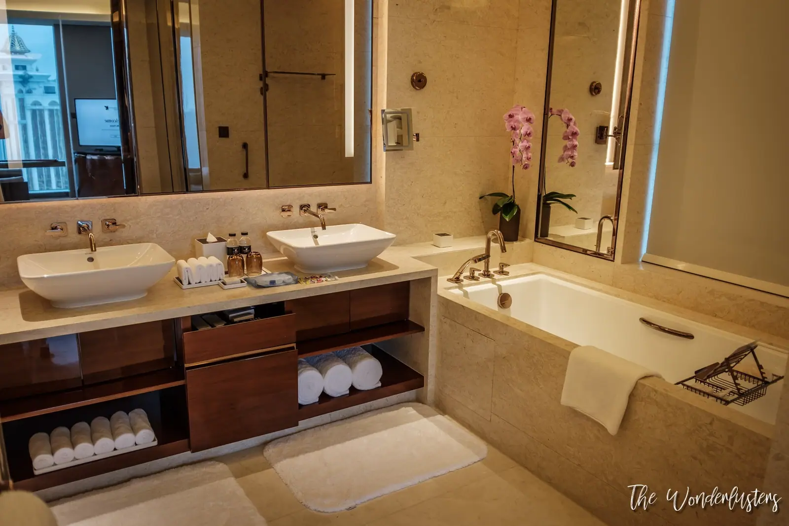 Bathroom of our suite at JW Marriott Hotel Macau