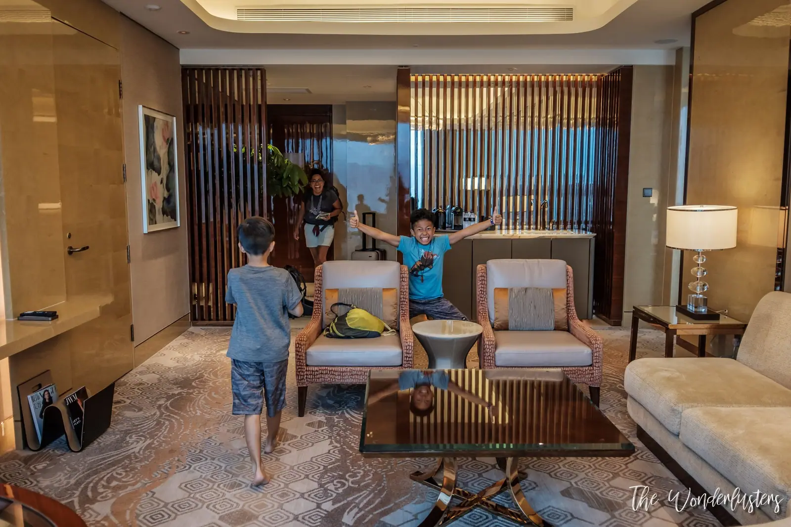 Living room of our suite at the JW Marriott Hotel Macau