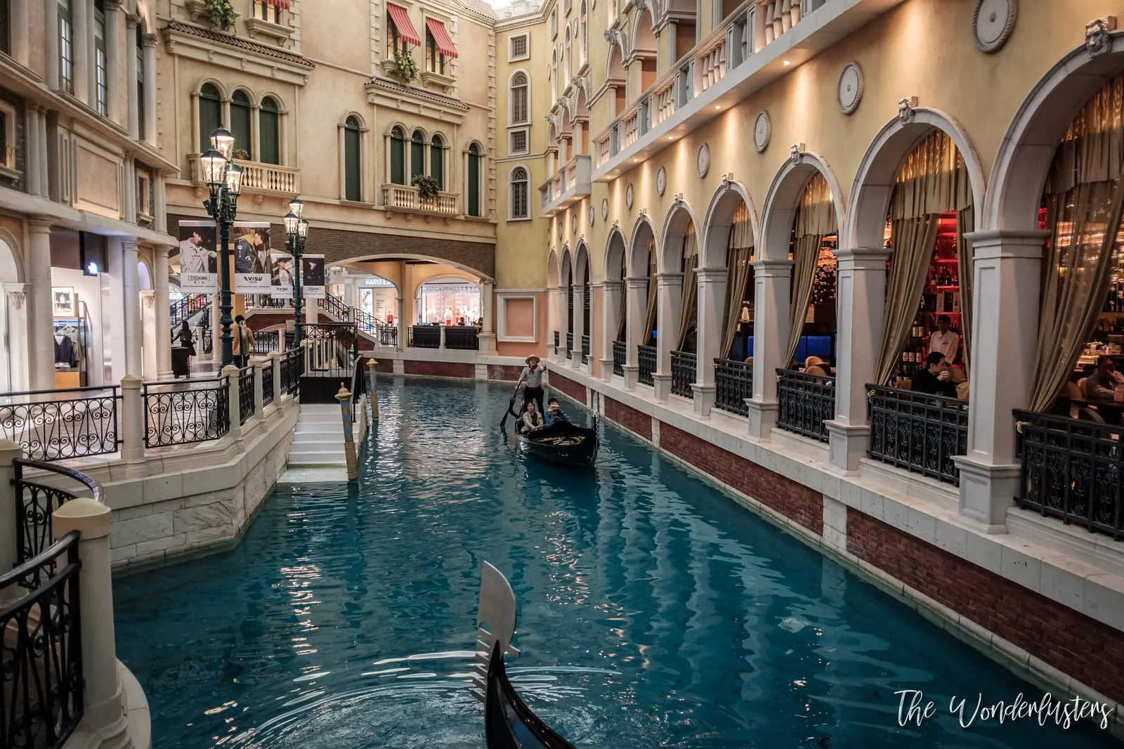 Indoor canal with gondola at The Venetian Macao