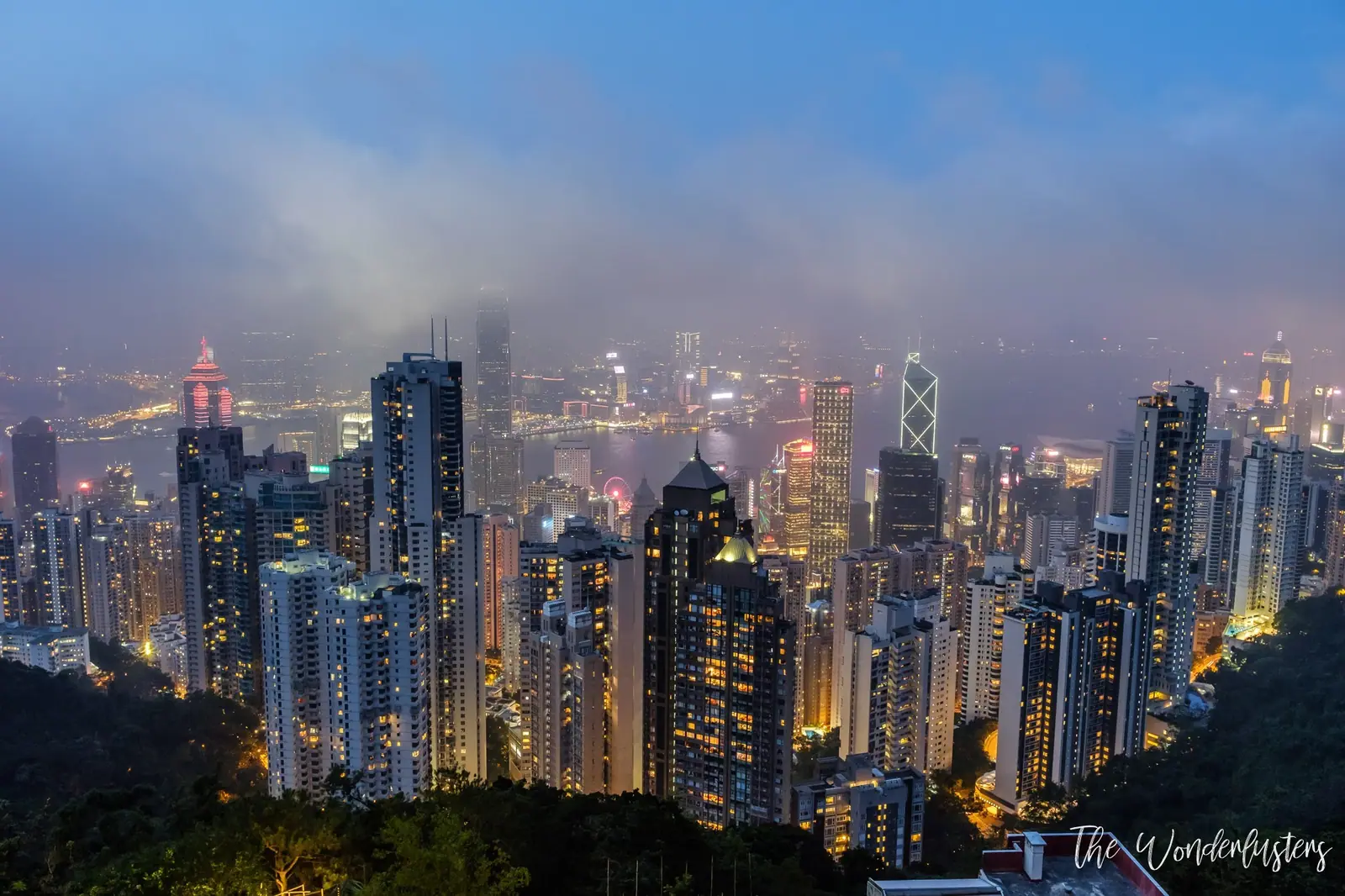 Hong Kong skyline at night from Victoria Peak