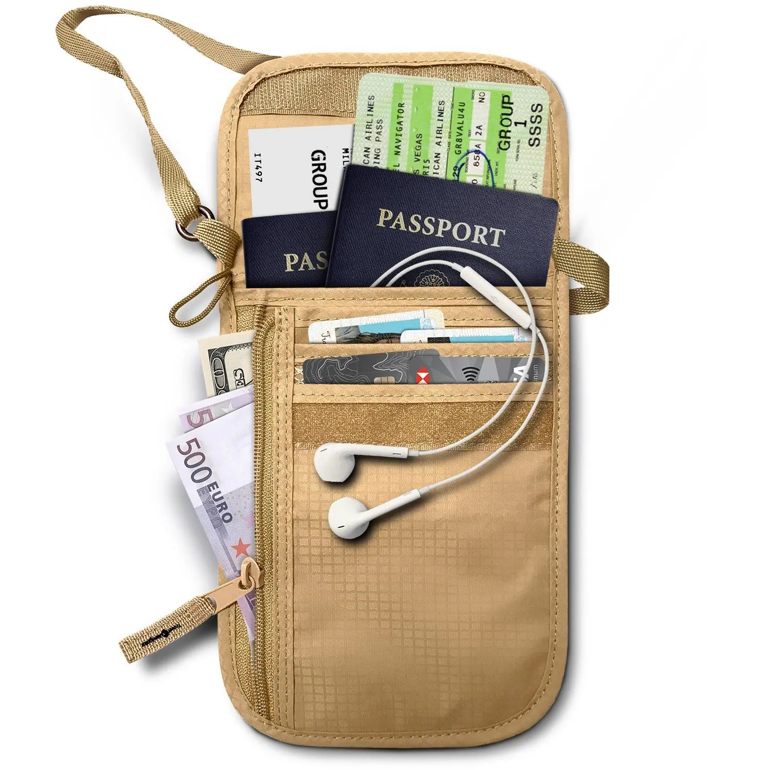 Rfid Blocking Neck Stash for Passport