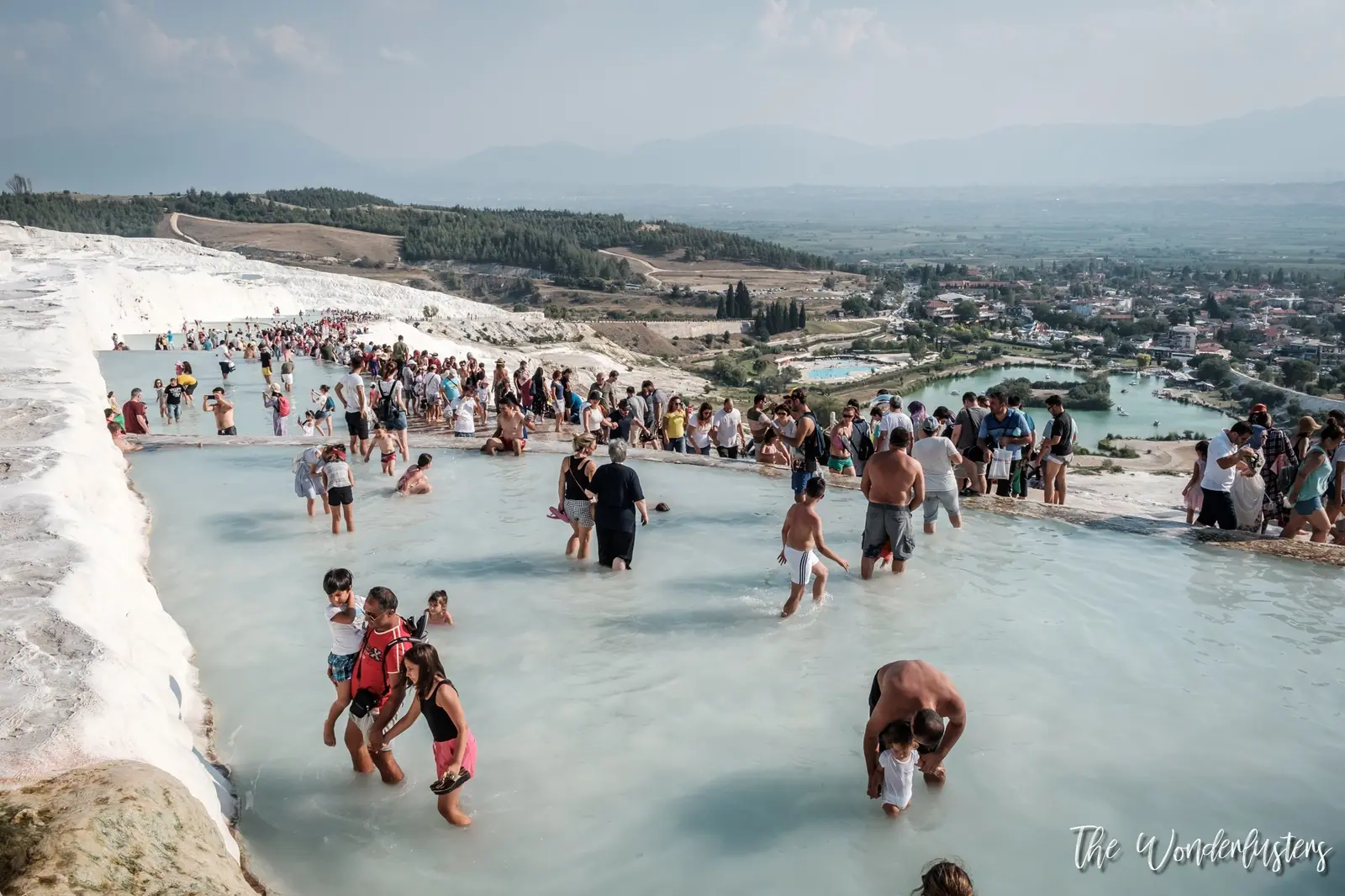 The white travertine terraces of Pamukkale