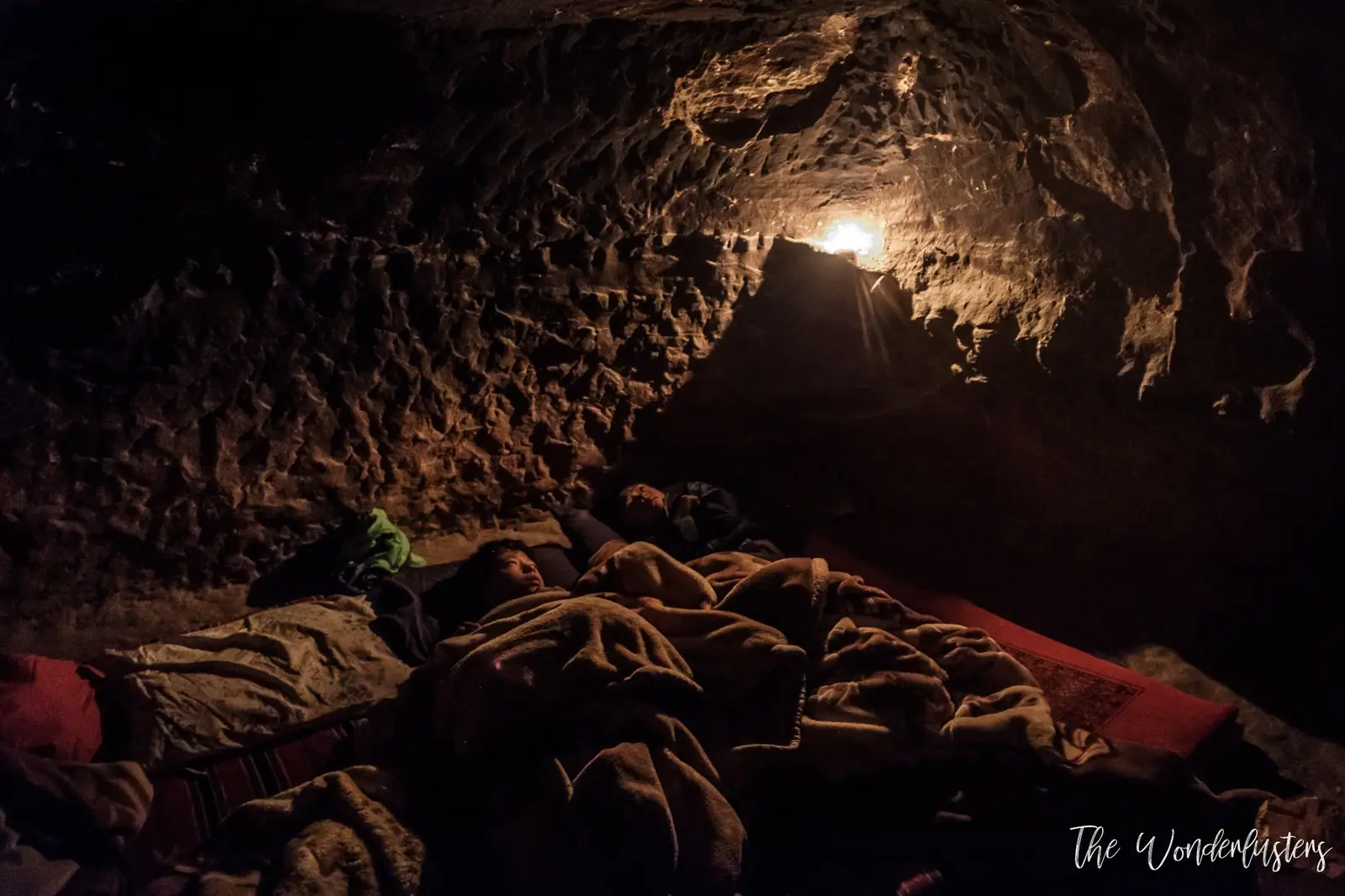 Sleeping in a cave near Petra