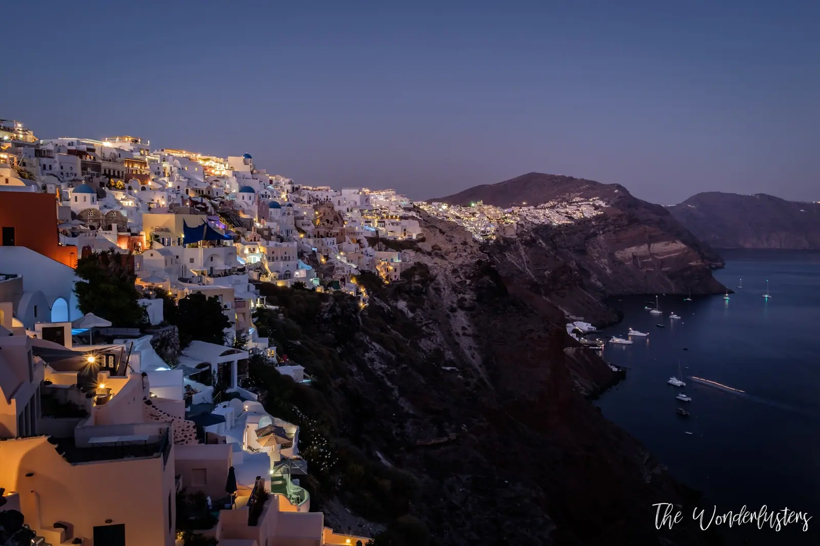 Vue depuis le château d'Oia, Santorin