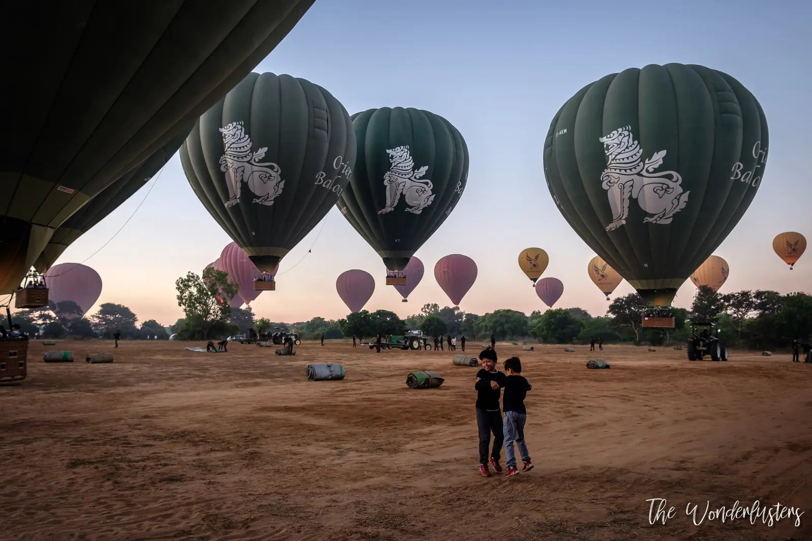 Hot air balloons over Bagan, Myanmar