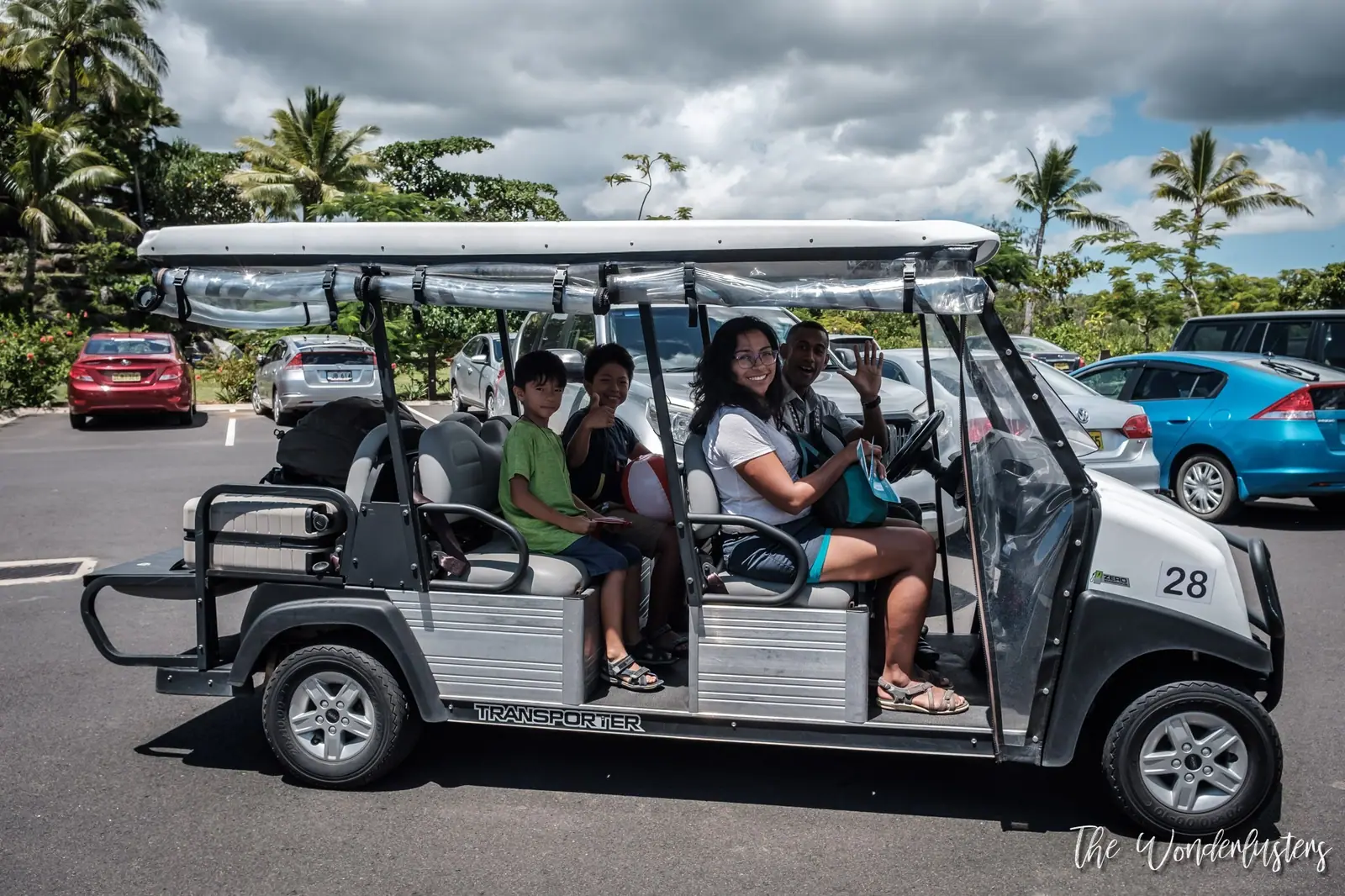 Buggy ride to our room at the Fiji Marriott Resort Momi Bay