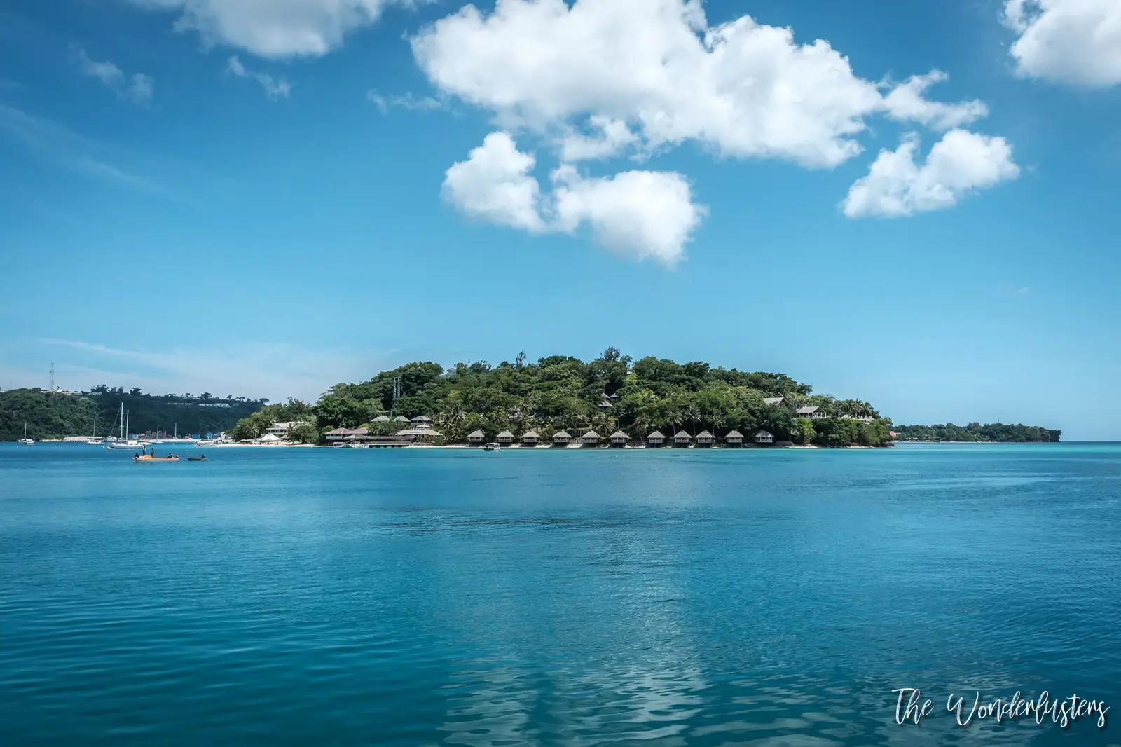Iririki Island and its bungalows in Port Vila harbor