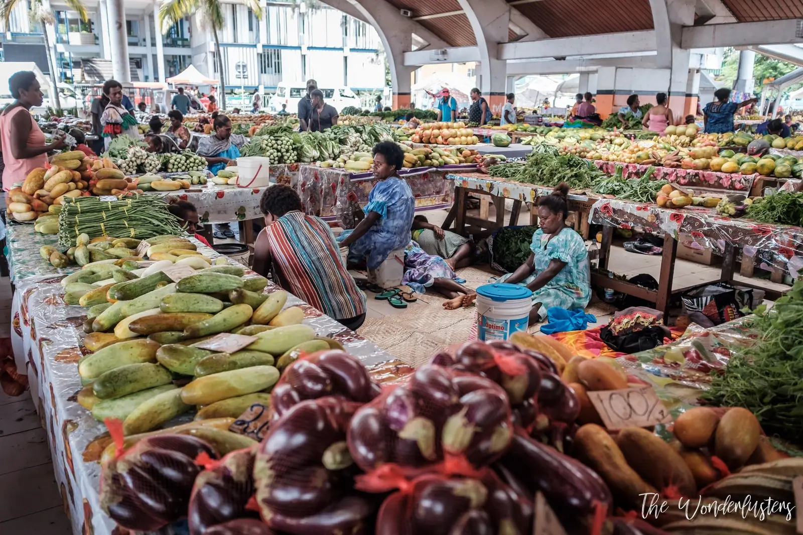 Fruit and vegetable stalls at the Port Vila market