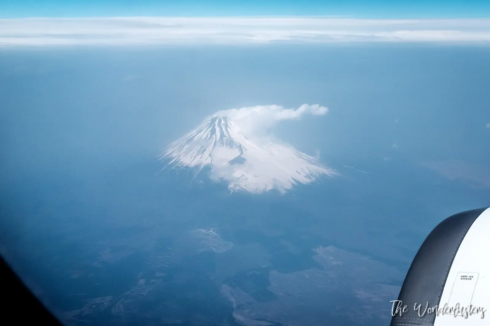 Flying over Mount Fuji