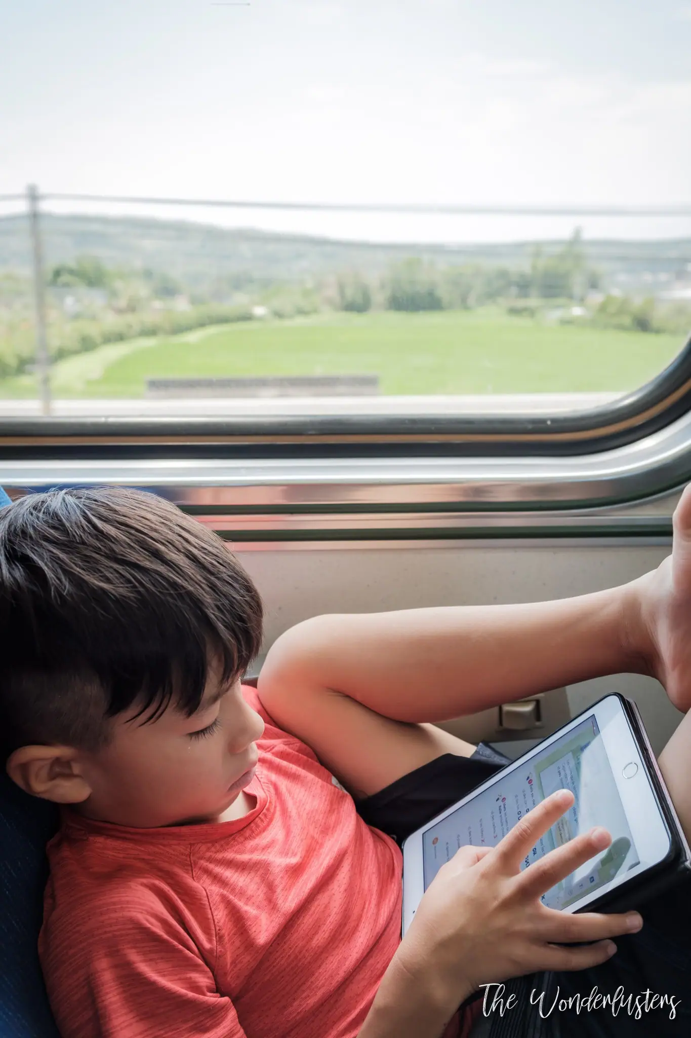 Homeschooling aboard the train to Taichung