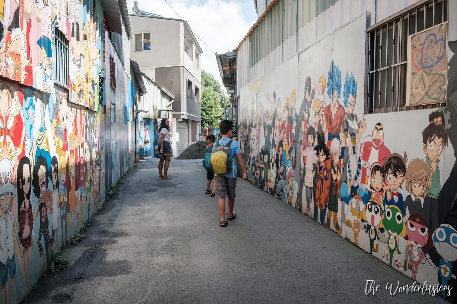Cartoon murals on Painted Animation Lane, Taichung