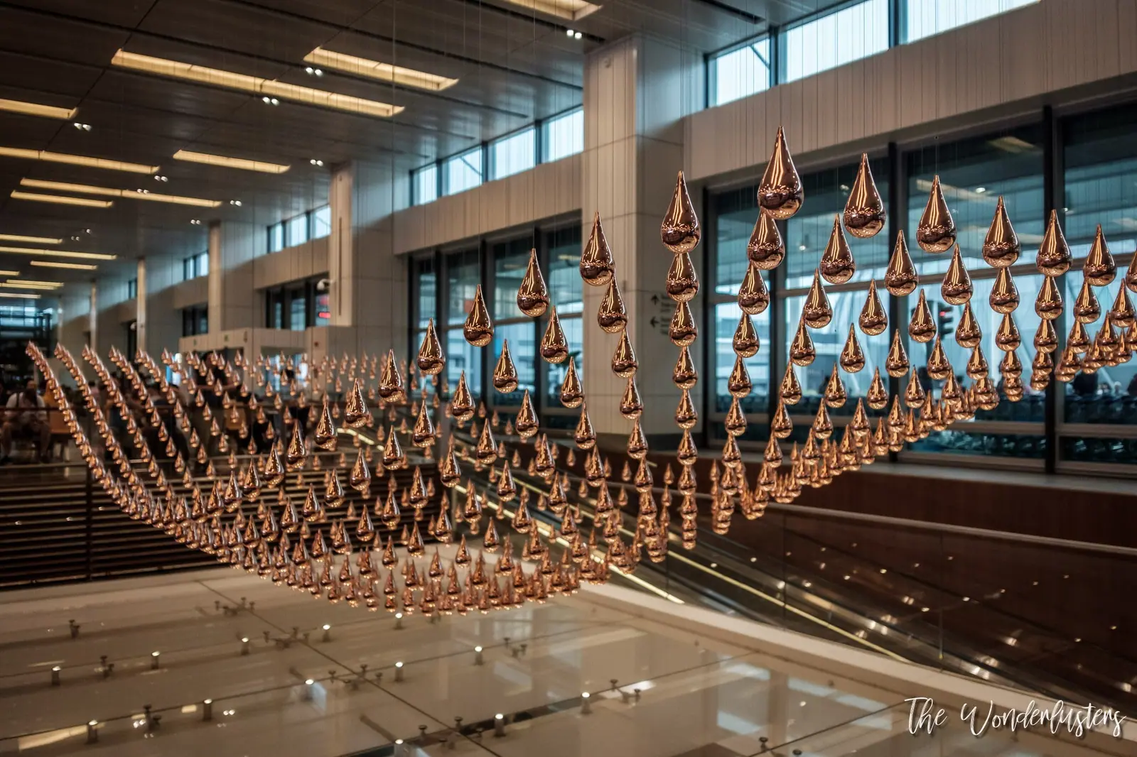 Kinetic Rain sculpture at Changi Airport, Singapore