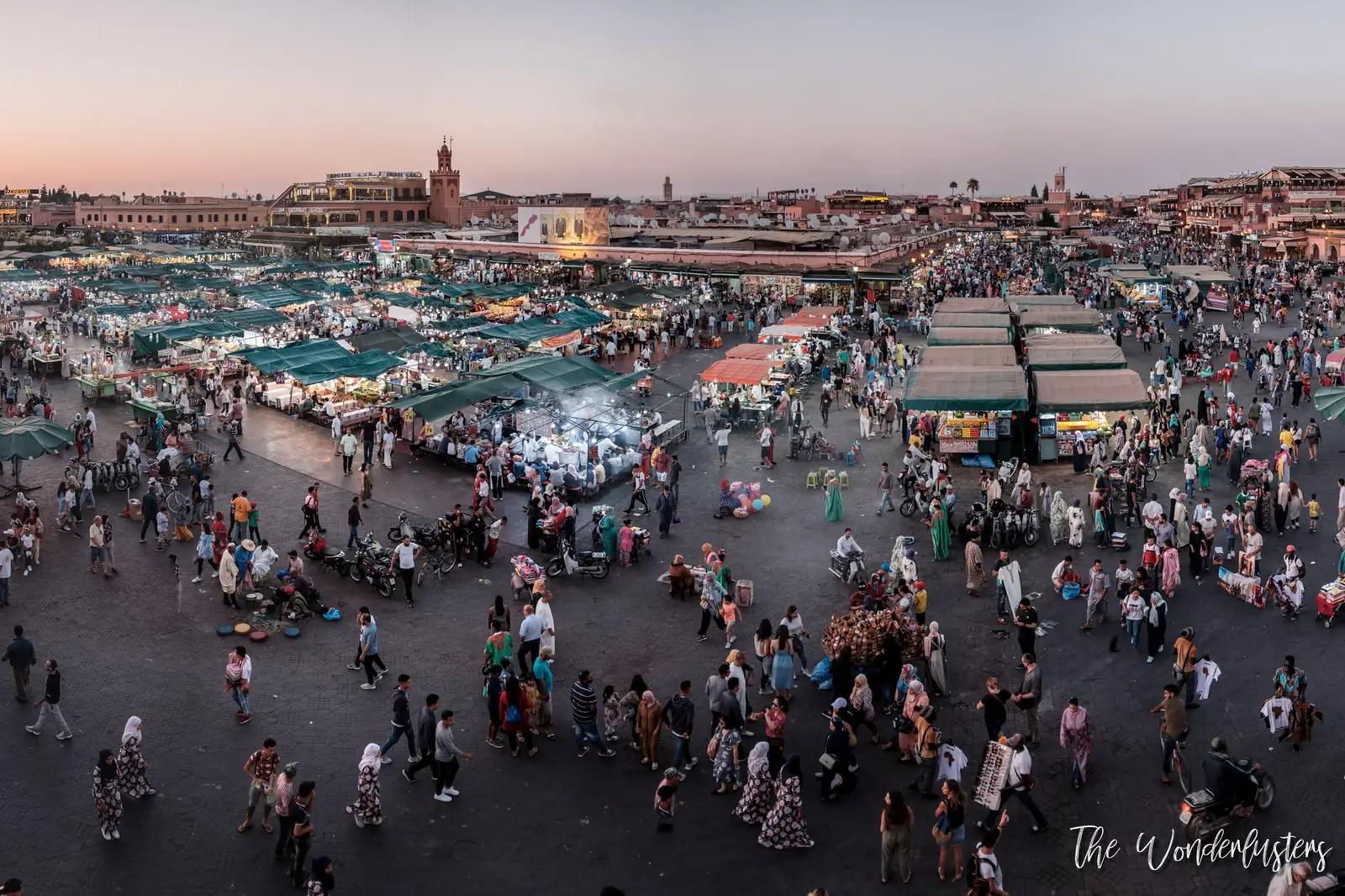 Evening crowd on Jemaa el-Fna square, Marrakech