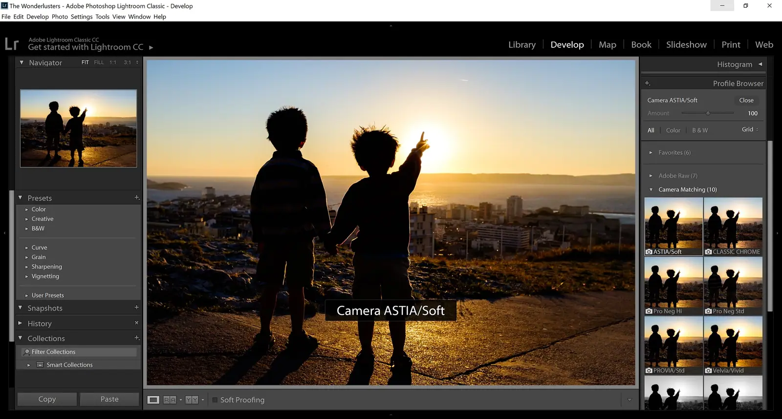 Marseille sunset with the Astia profile