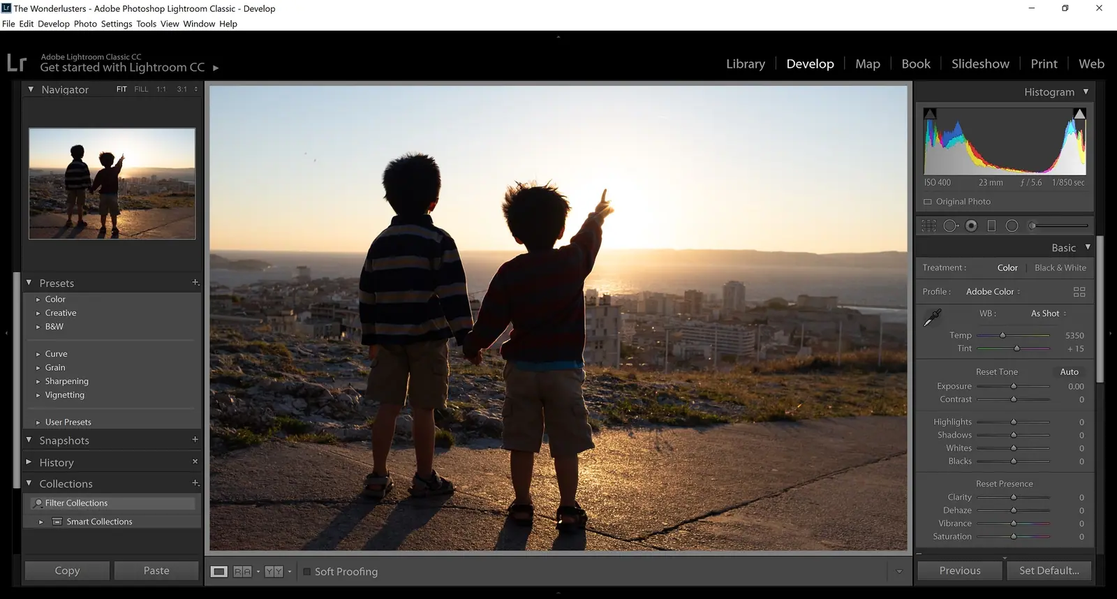 Unprocessed RAW photo of a sunset over Marseille from Notre-Dame de la Garde