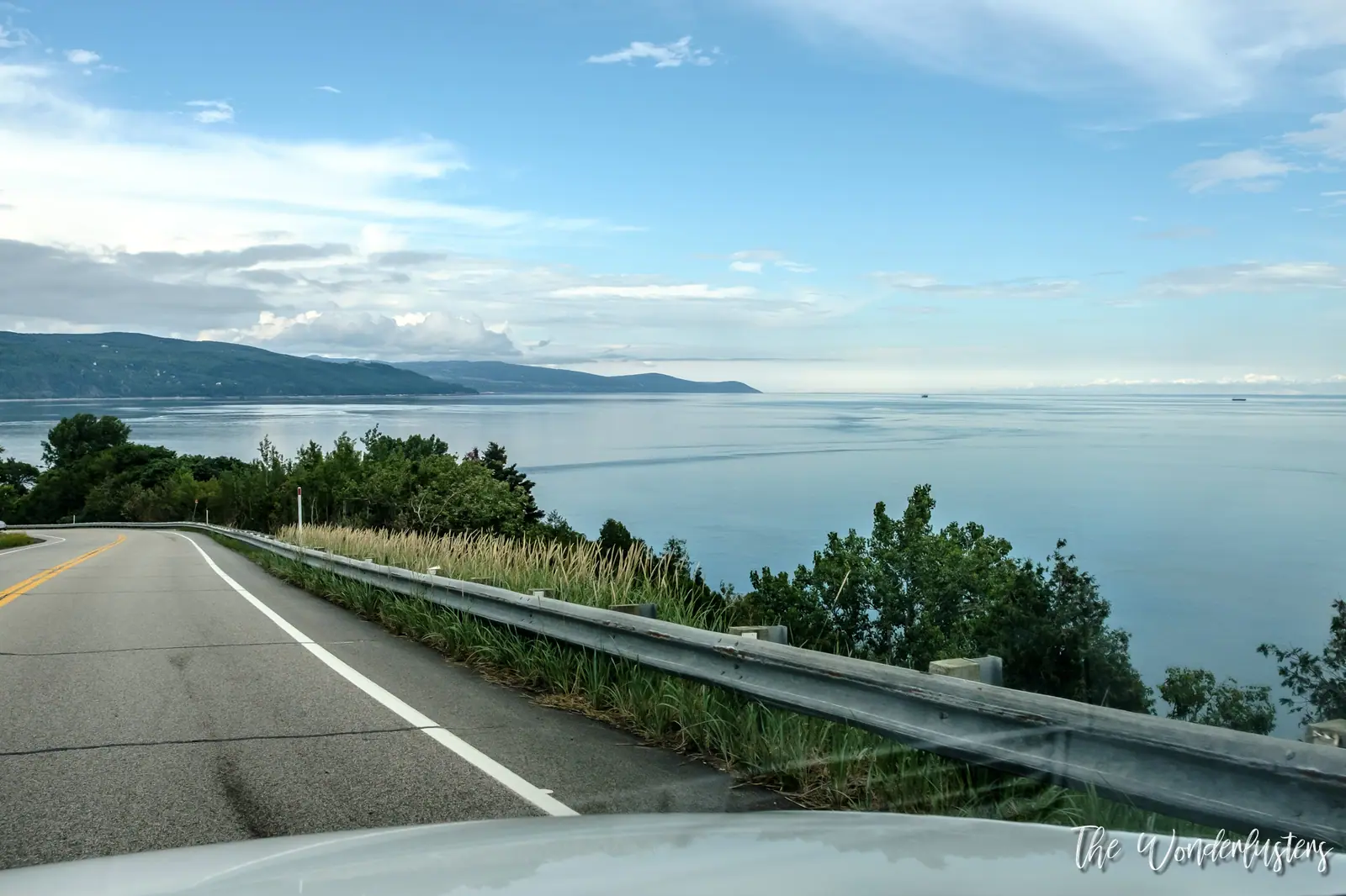 Hills and the St. Lawrence River in the Charlevoix region