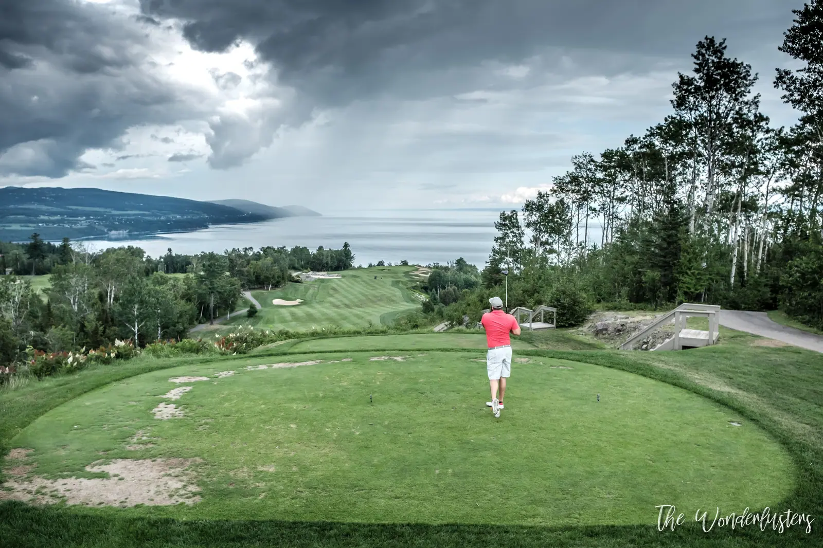 View of the St. Lawrence from hole 1 at the Manoir Richelieu golf club